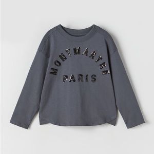 Zara long sleeve T-shirt with sequins